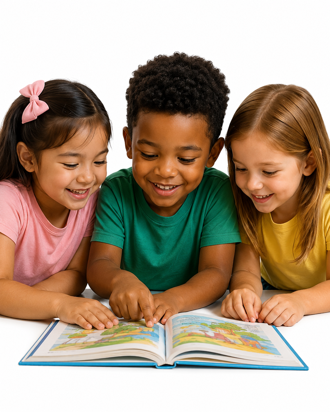 Children learning to read together in Williamson County, TN